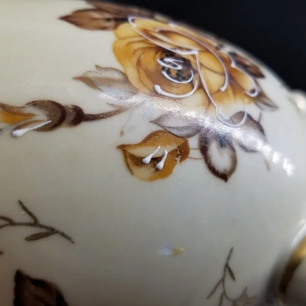Cracked Egg Footed Napco Ware Vase Dish Planter Porcelain Floral Flower 6H3199/L